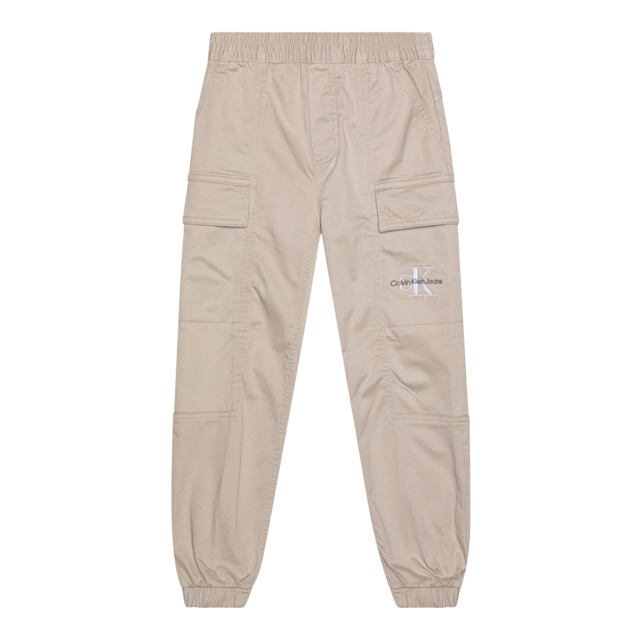 Calvin Klein Pantalone Tinta Unita con Elastico In Vita E Tasconi per Bambino IB0IB02270 BEIGE CALVIN KLEIN 