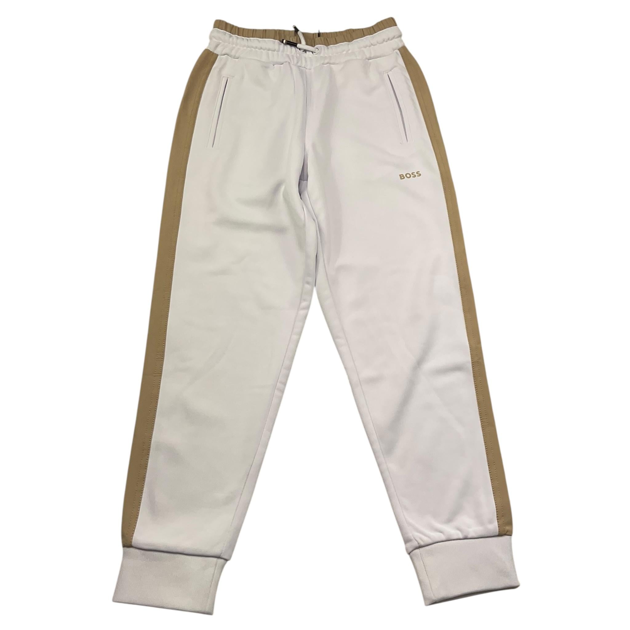Boss Pantalone Tuta Tinta Unita con Profili In Contrasto per Bambino J52000 BIANCO BOSS 