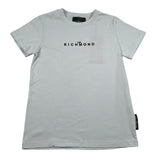John Richmond T-Shirt Girocollo Tinta Unita con Logo per Bambino RGP26049TS AZZURRO JOHN RICHMOND 