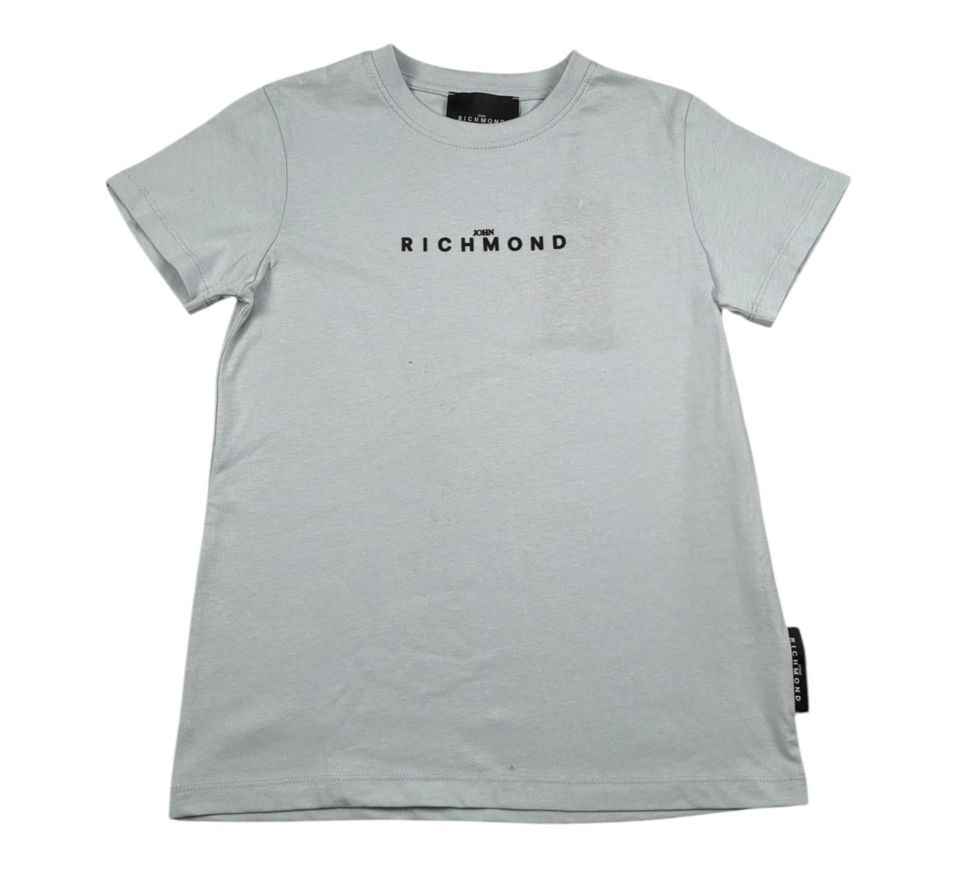John Richmond T-Shirt Girocollo Tinta Unita con Logo per Bambino RGP26049TS AZZURRO JOHN RICHMOND 