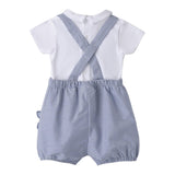 Mini Banda Complet 2 Pezzi Pagliaccetto-Body Bianco/Blu per Neonato 3B679X BIANCO/BLU MINI BANDA 