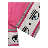 Chiara Ferragni T-Shirt Modello Crop Tinta Unita Con Stampa Rosa Per Neonata