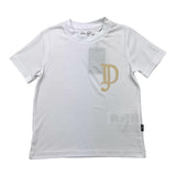 Dan John T-Shirt Tinta Unita Girocollo Con Stampa Bianco Per Bambino