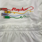 MOSCHINO abito girocollo tinta unita con stampa Bianco per Neonata MDV0CY BIANCO MOSCHINO 