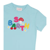Saint Barth Abito Mezza Manica Tinta Unita con Ricami per Bambina SBWOOD AZZURRO SAINT BARTH 