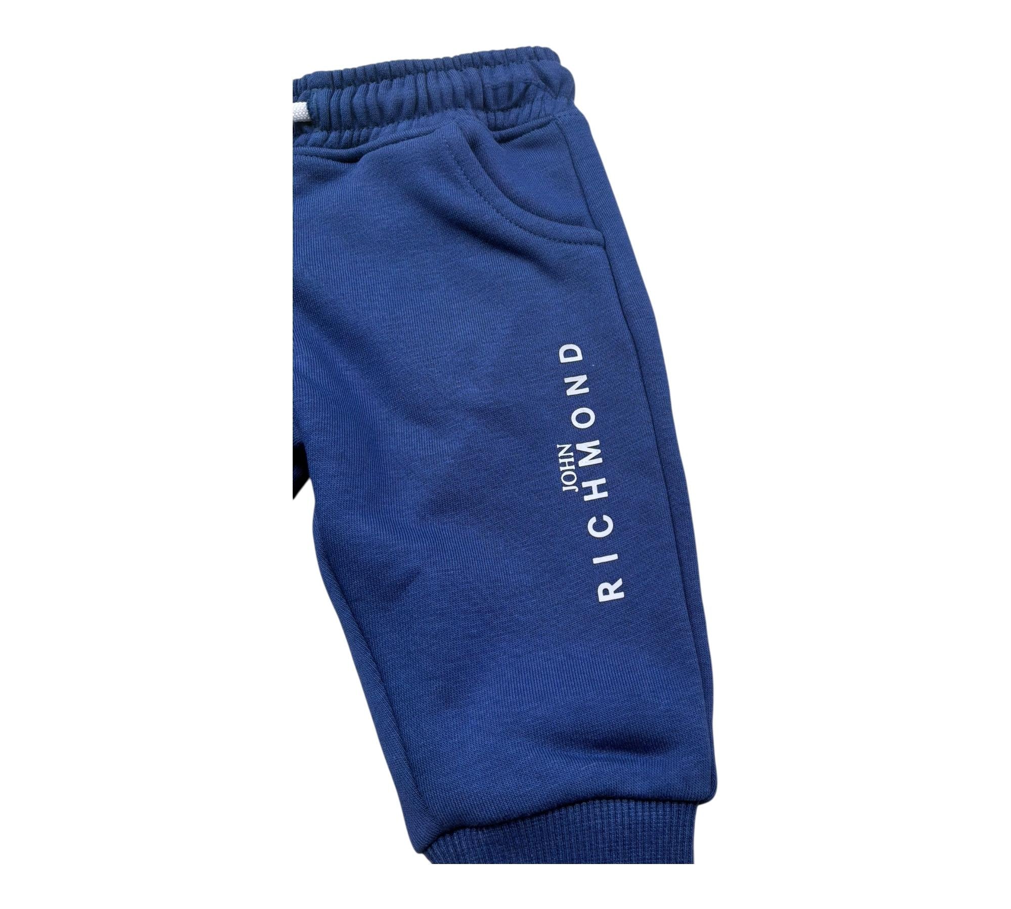 John Richmond Pantalone Tuta Tinta Unita con Logo per Neonato RIP26003PA BLU JOHN RICHMOND 