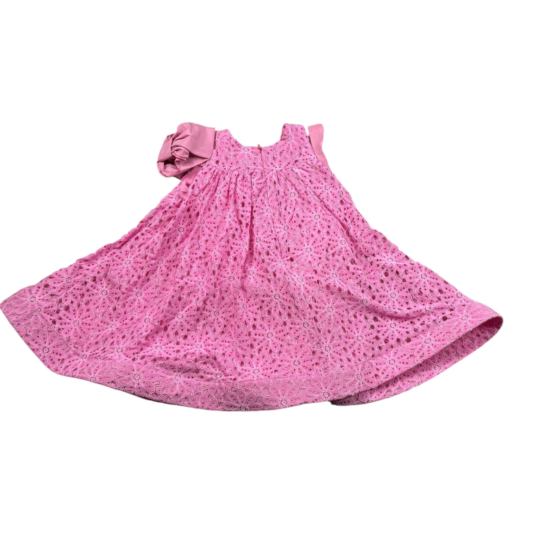 Miss Grant Abito tinta unita Traforato Rosa per Neonata MG1268 ROSA MISS GRANT 