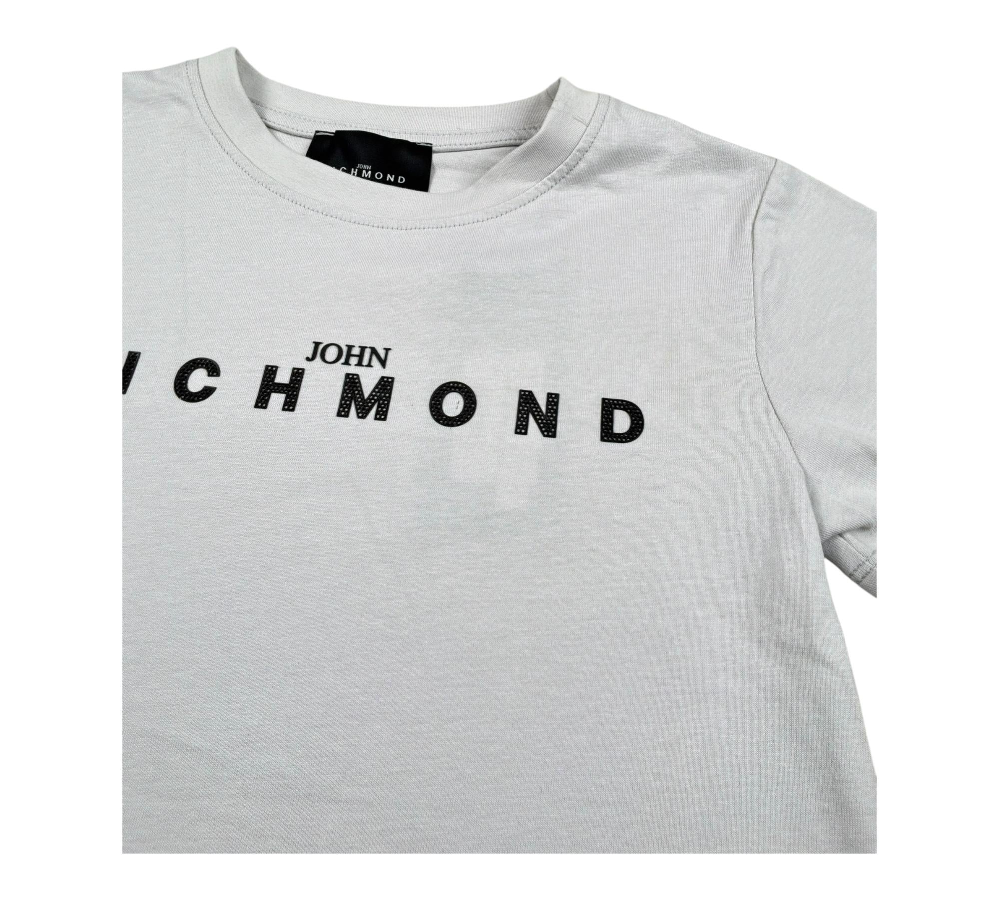 John Richmond T-Shirt Girocollo Tinta Unita con Logo per Bambino RBP26008TS GRIGIO JOHN RICHMOND 