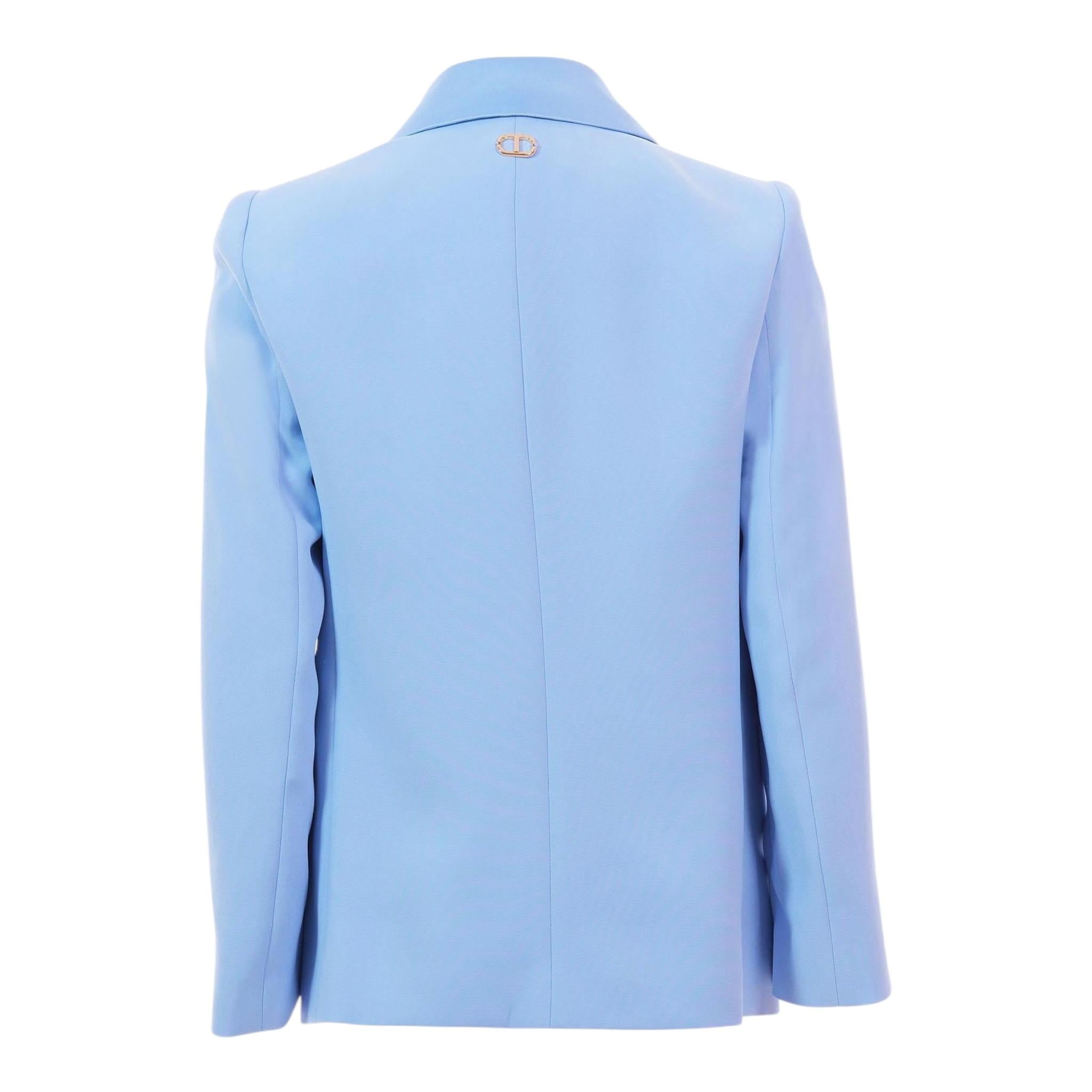 Twinset Giacca Tinta Unita con Bottoni per Bambina 251GJ2QNAX AZZURRO TWINSET 