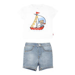 Levi'S Completo 2 Pezzi T-Shirt-Bermuda per Bambino 6EM326J BIANCO LEVI'S 