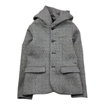 EMPORIO ARMANI cappotto tinta unita con cappuccio microfantasia Grigio per Bambino 6K4GJ4 GRIGIO EMPORIO ARMANI 