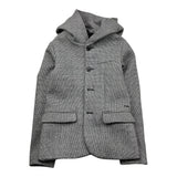 EMPORIO ARMANI cappotto tinta unita con cappuccio microfantasia Grigio per Bambino 6K4GJ4 GRIGIO EMPORIO ARMANI 