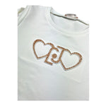 Liu Jo Felpa Chiusa Girocollo Tinta Unita con Logo per Bambina KA5014J BIANCO LIU JO 