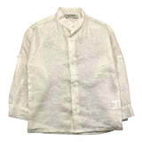 Paio Crippa Camicia Manica Lunga Tinta Unita Collo Coreano Panna Per Neonato
