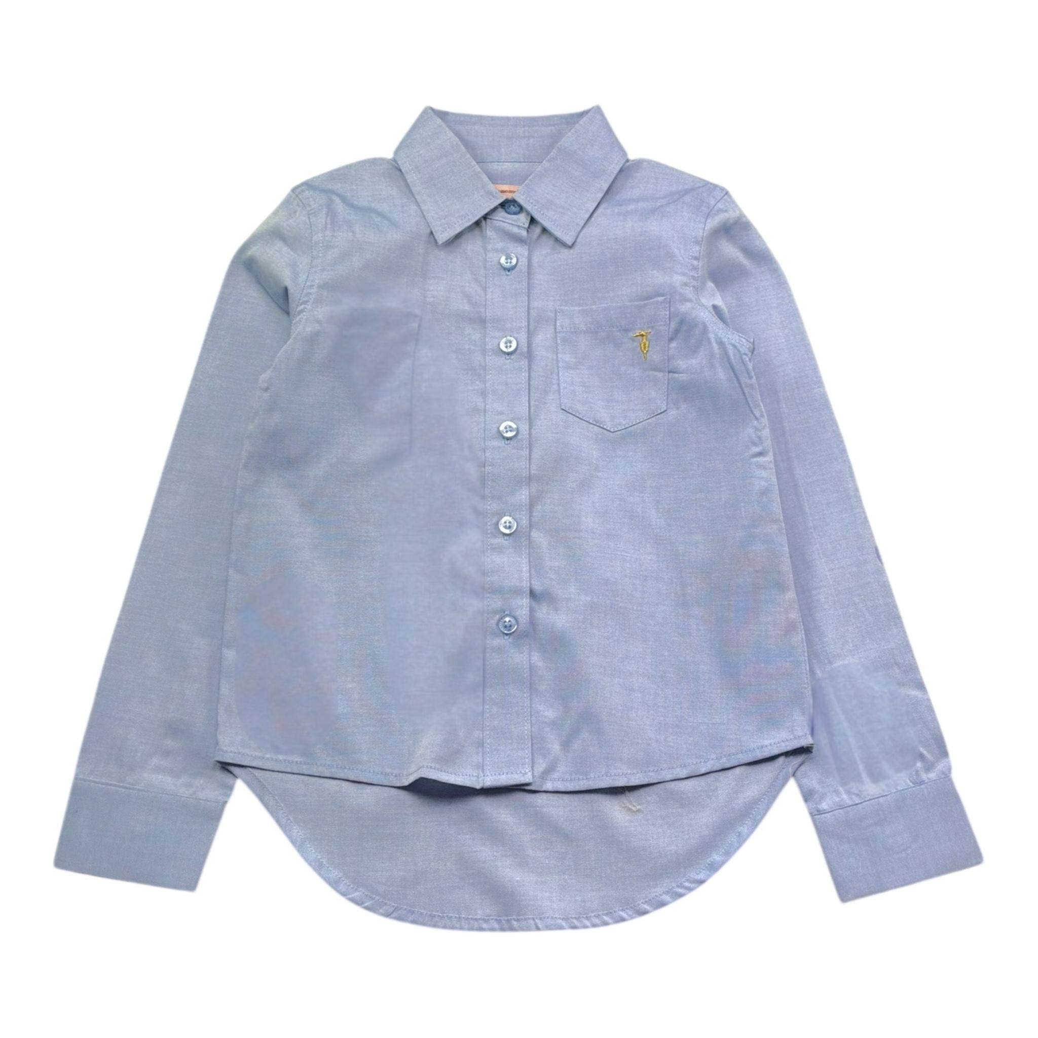 Trussardi Camicia Tinta Unita con Logo per Bambina TGP26035CA AZZURRO TRUSSARDI 