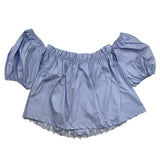 Lu Lu By Miss Grant Top Mezza Manica Tinta Unita Azzurro Per Bambina