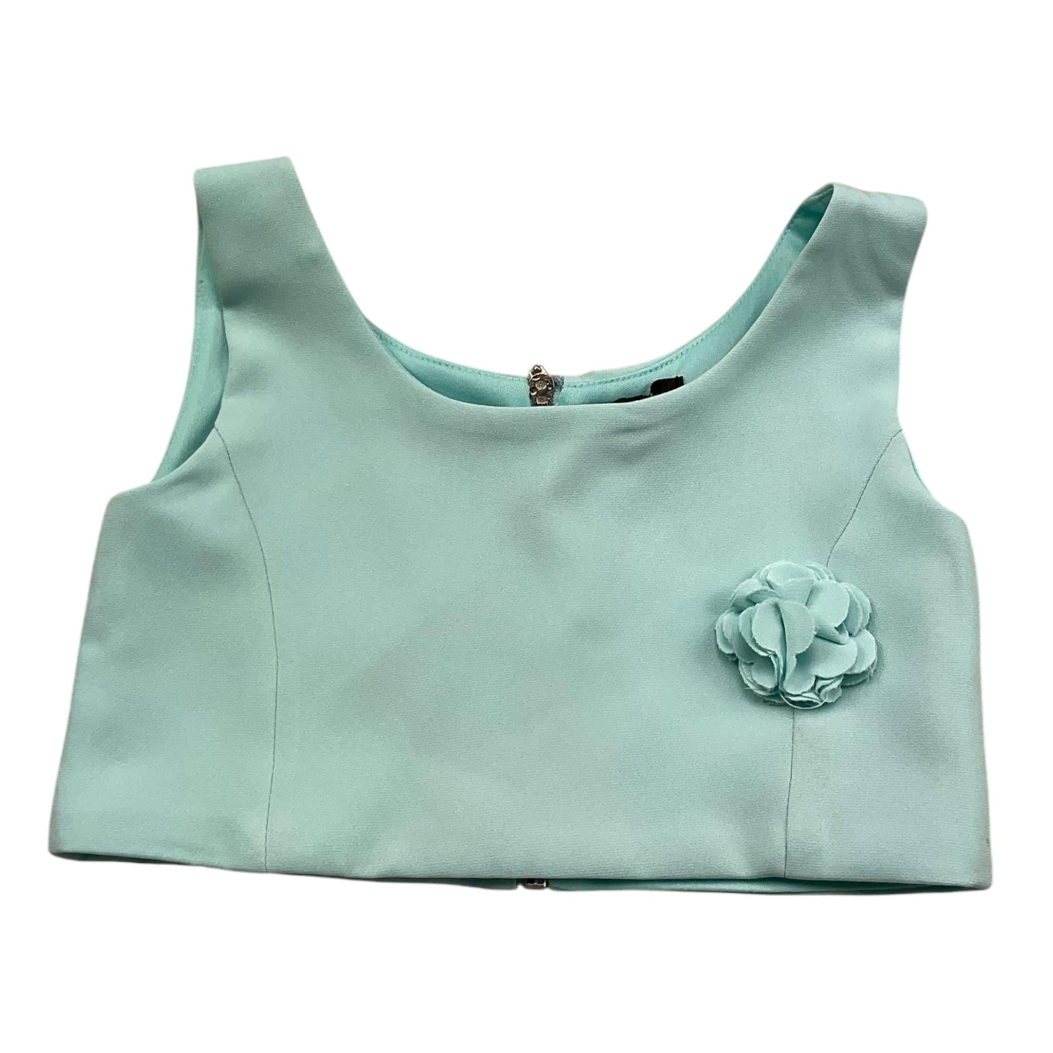 Petit Posh Top Giromanica Tinta Unita per Bambina GFBS25070TP VERDE ACQUA PETIT POSH 