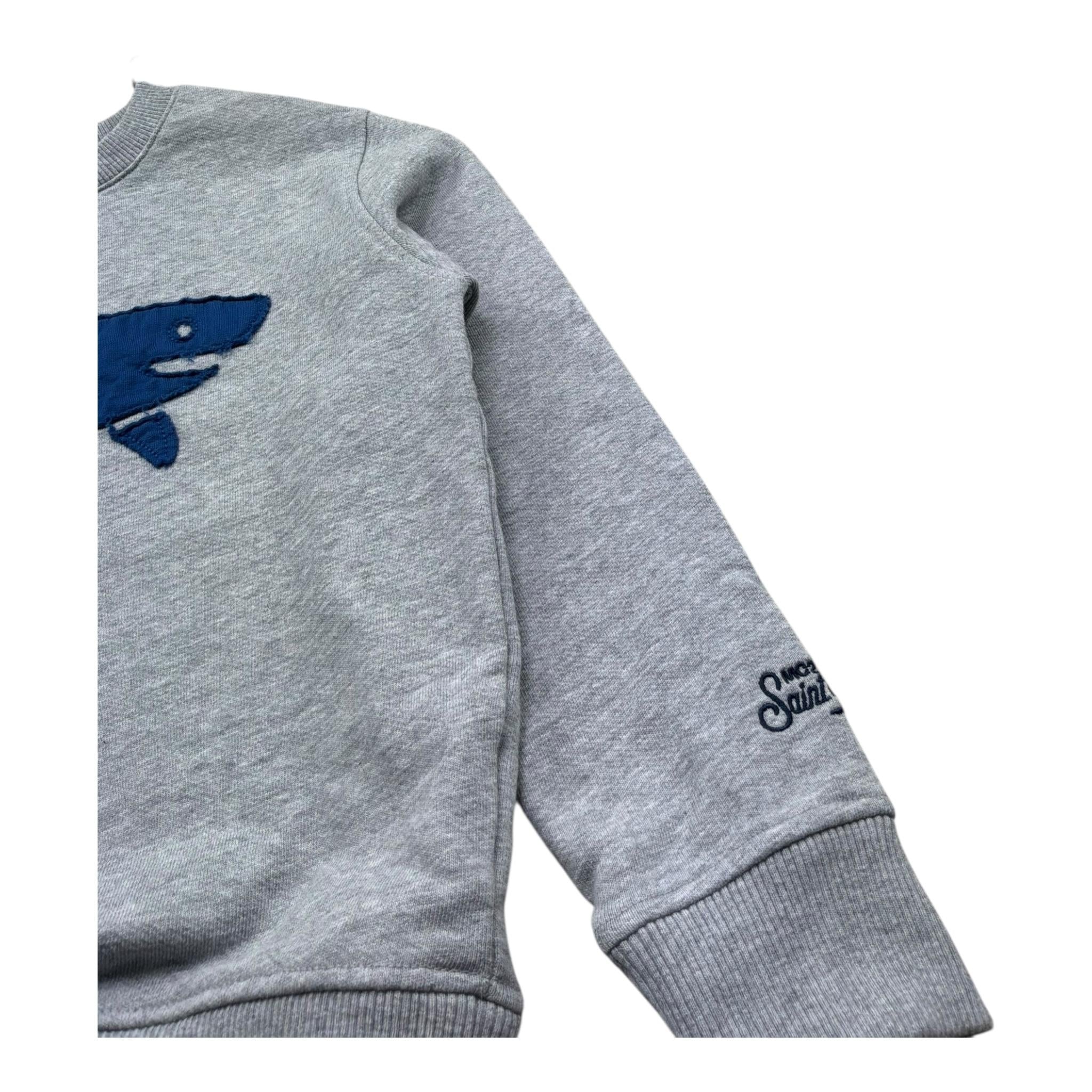 Saint Barth Felpa Girocollo Tinta Unita con Stampa per Bambino 01052L GRIGIO SAINT BARTH 