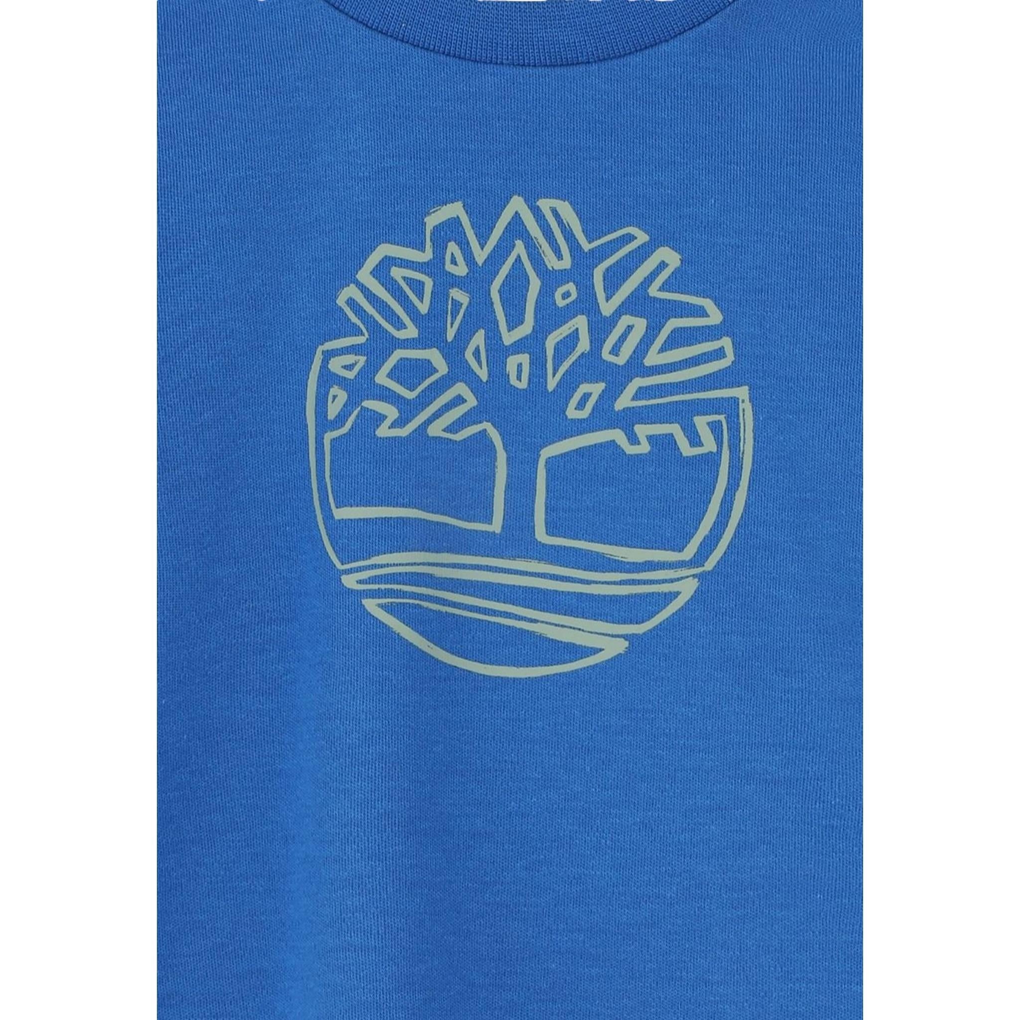 Timberland T-Shirt Girocollo Tinta Unita con Stampa per Neonato T60387 BLU TIMBERLAND 