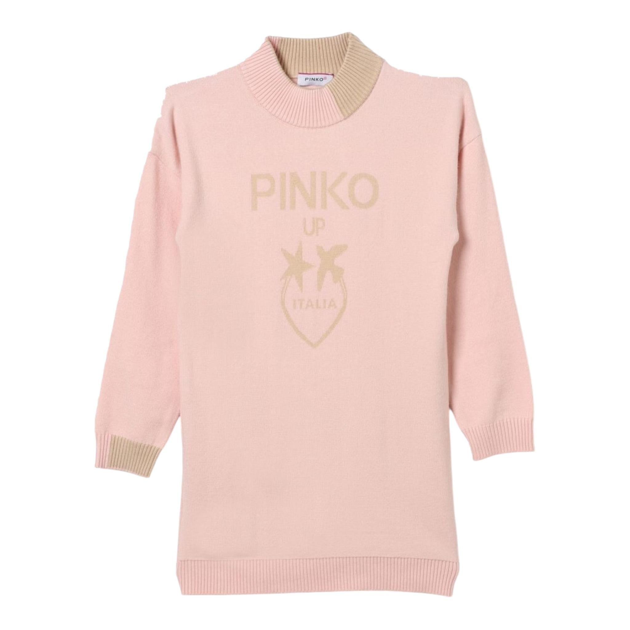 PINKO abito in maglia tinta unita con stampa Rosa per Bambina F4PIBGDR109 ROSA PINKO 