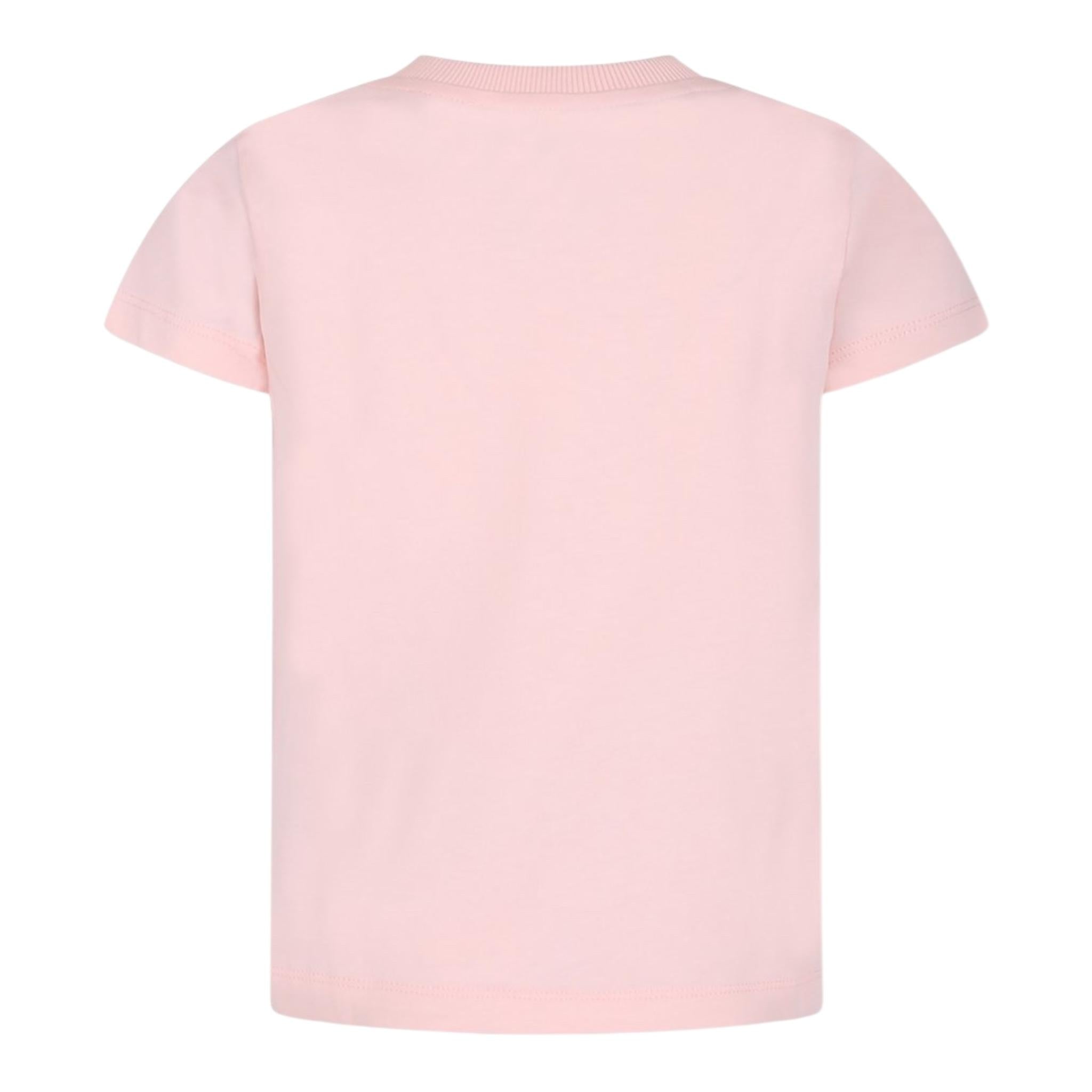MOSCHINO t-shirt tinta unita con stampa Rosa per Bambina HVM04K ROSA MOSCHINO 