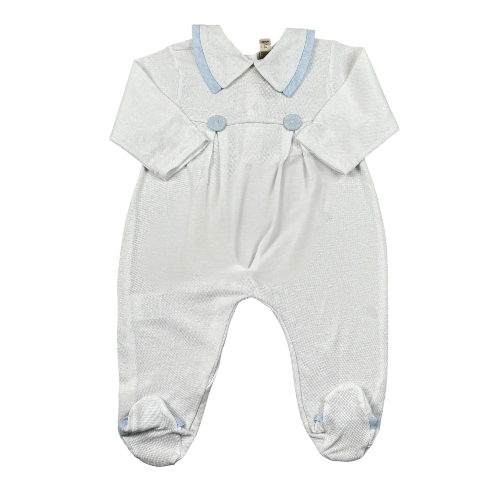 La Stupenderia Tutina Tinta Unita con Stampa per Neonato TBTT51 BIANCO LA STUPENDERIA 