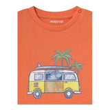 Mayoral T-Shirt Girocollo Tinta Unita con Stampa per Neonato 1063 ARANCIONE MAYORAL 