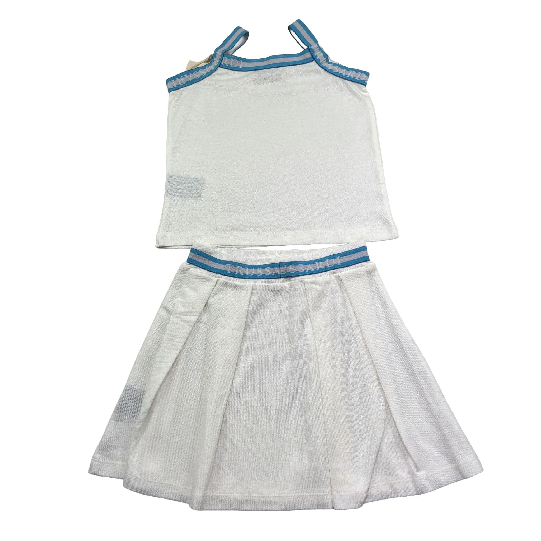 Trussardi Completo 2 Pezzi Canotta-Gonna Tinta Unita per Bambina TGP26076CE BIANCO TRUSSARDI 