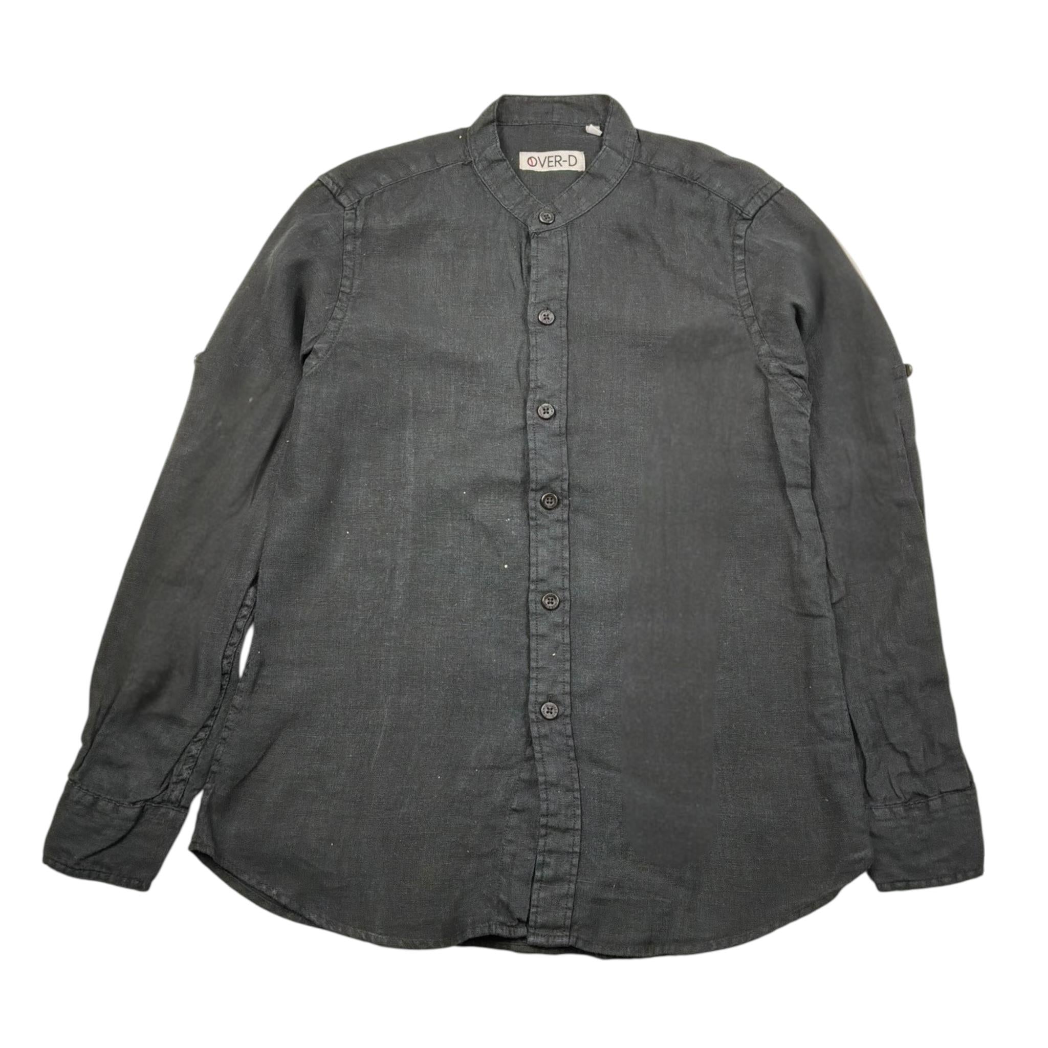 Over-D Camicia Tinta Unita con Collo Coreano per Bambino MEUUE NERO OVER-D 