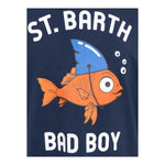 Saint Barth T-Shirt Girocollo Tinta Unita Stampa Pesce per Bambino TSH001 BLU SAINT BARTH 