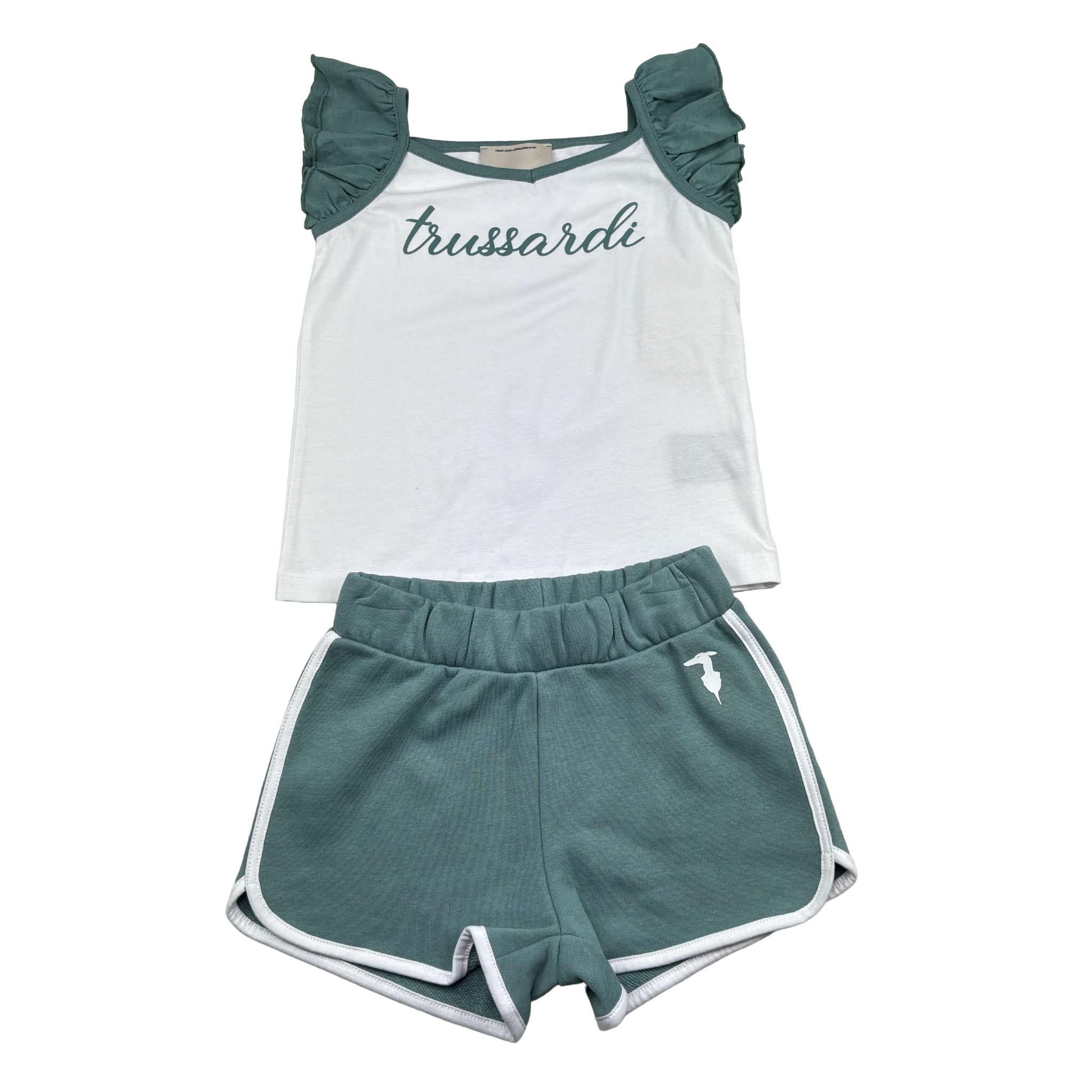 Trussardi Completo 2 Pezzi Canotta-Short per Bambina TGP26011CJ BIANCO/VERDE TRUSSARDI 
