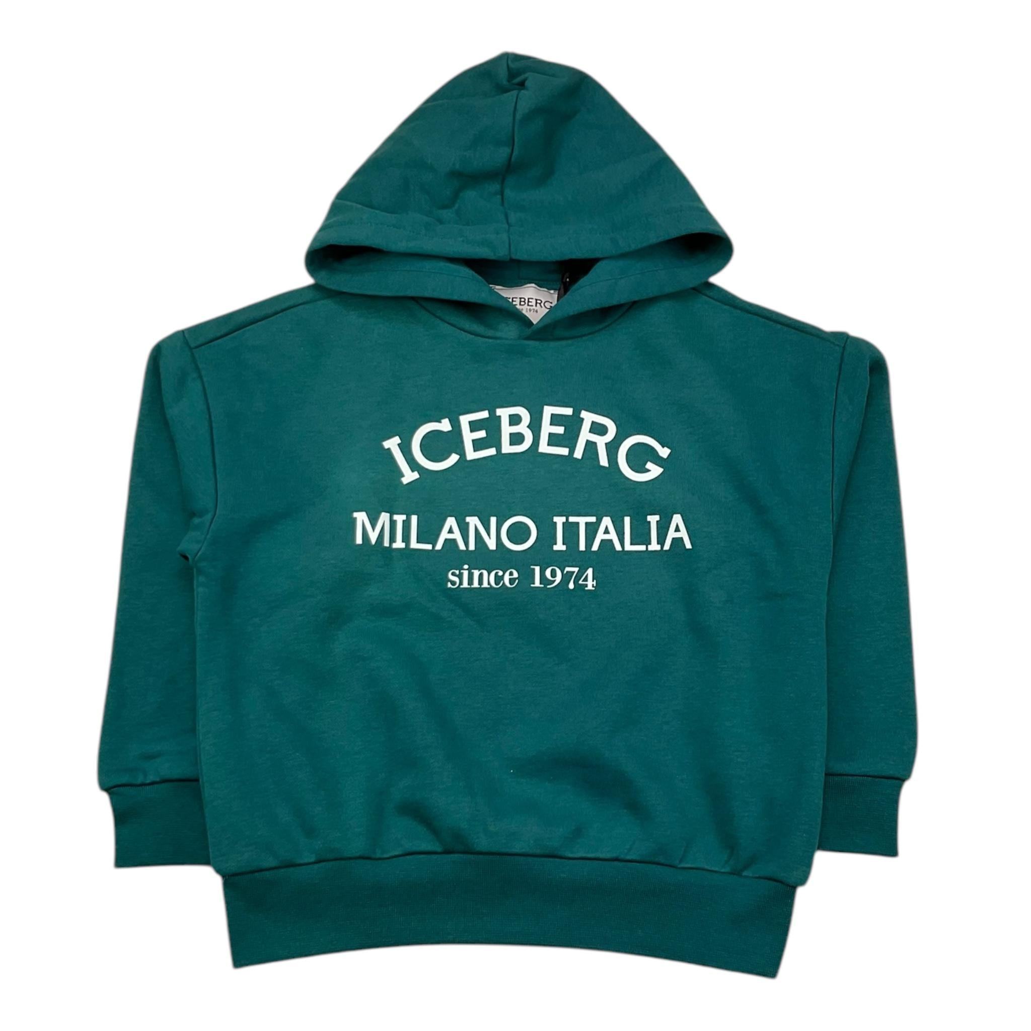 ICEBERG felpa chiusa con cappuccio tinta unita Verde per Bambino MFICE5335J VERDE ICEBERG 