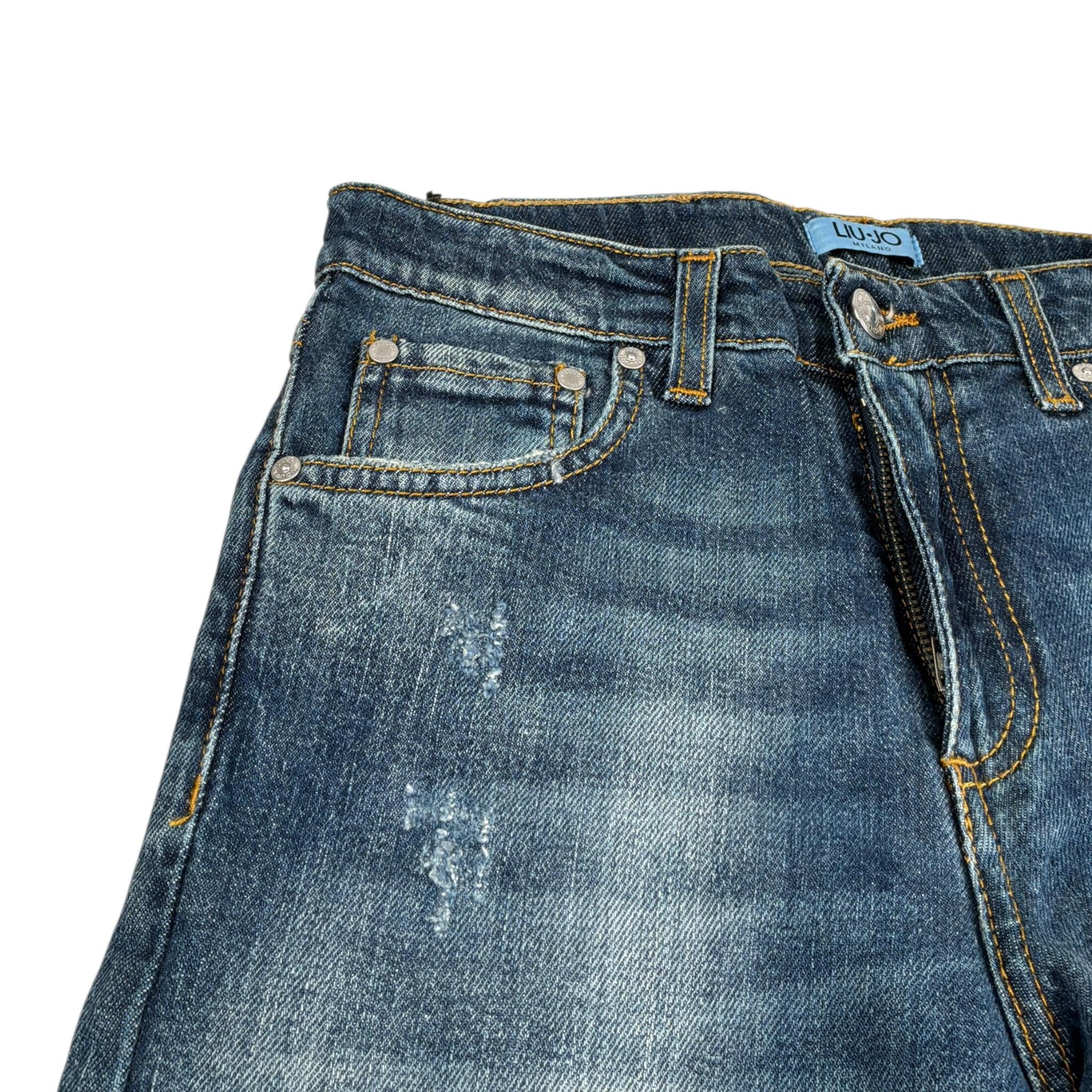 Liu Jo Jeans tinta unita con Girovita Regolabile Blu per Bambino QF3019 BLU LIU JO 