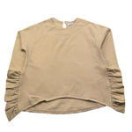 MAGIL felpa chiusa girocollo tinta unita con rouches Panna per Bambina GN21034 PANNA MAGIL 