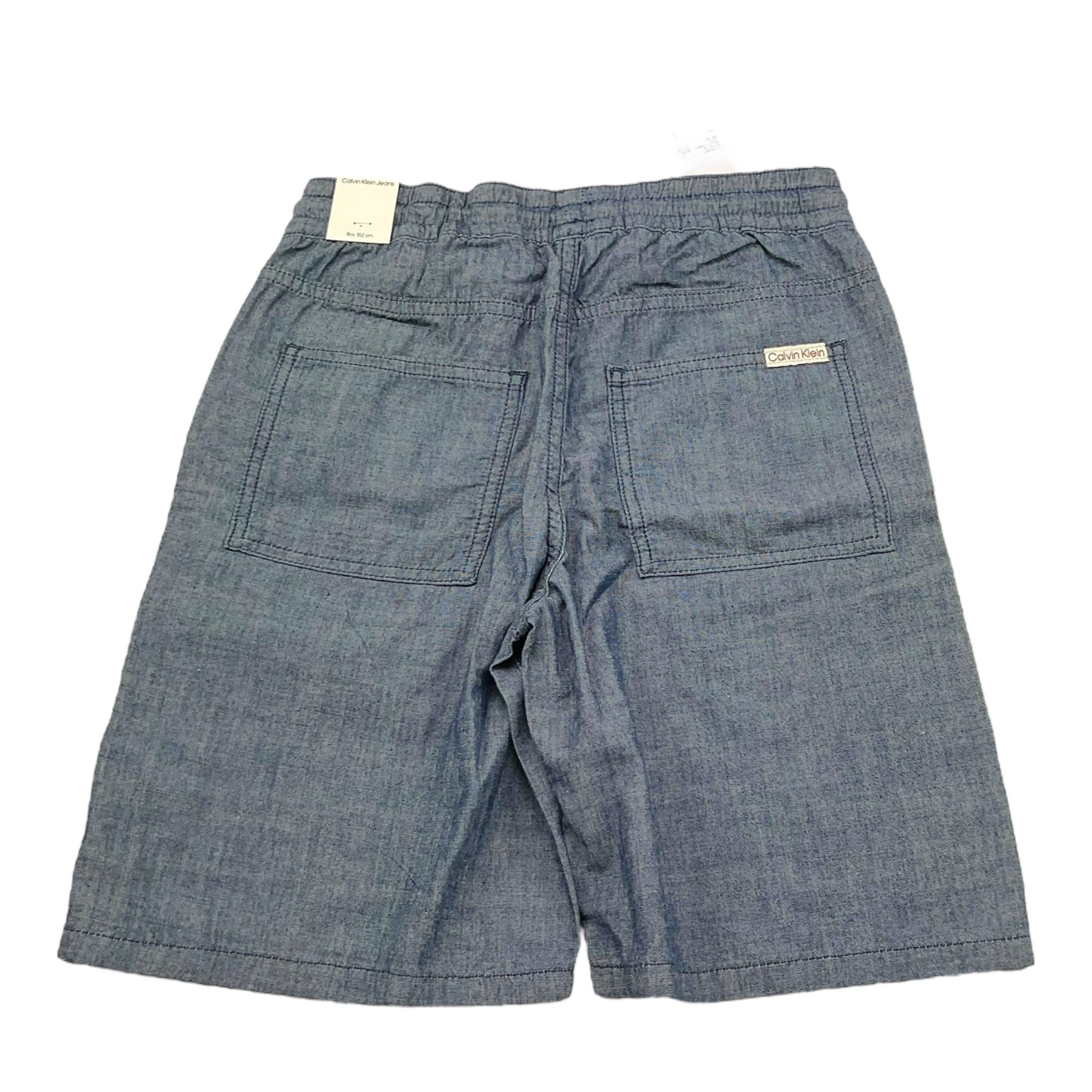 Calvin Klein Bermuda Tinta Unita con Elastico In Vita per Bambino IB0IB02423 BLU CALVIN KLEIN 