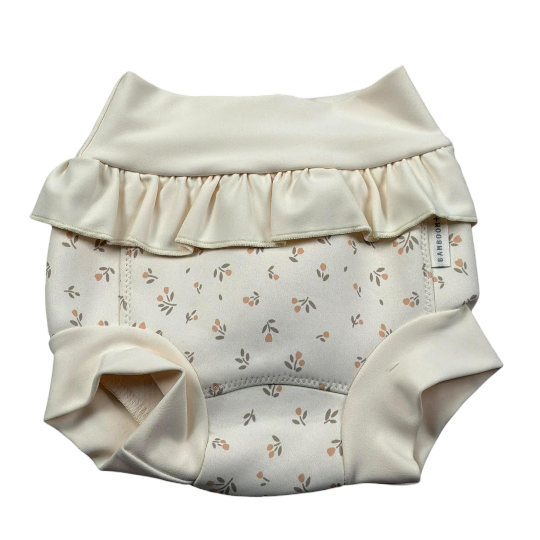 Bamboom+Babies Costume Contenitivo Pannolino Tinta Unita con Stampa per Neonata 7199 PANNA BAMBOOM+BABIES 