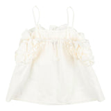 Miss Blumarine Top A Bretelline Tinta Unita Bianco Per Bambina