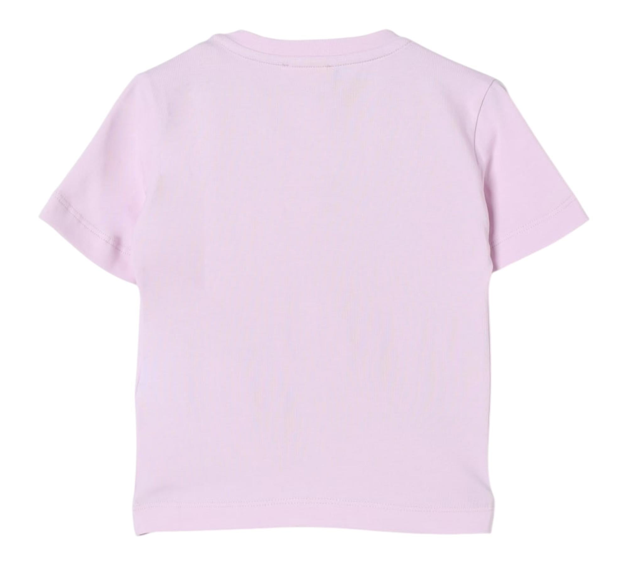 Elisabetta Franchi T-Shirt Girocollo Tinta Unita con Logo per Neonata EGTS090N LILLA ELISABETTA FRANCHI 