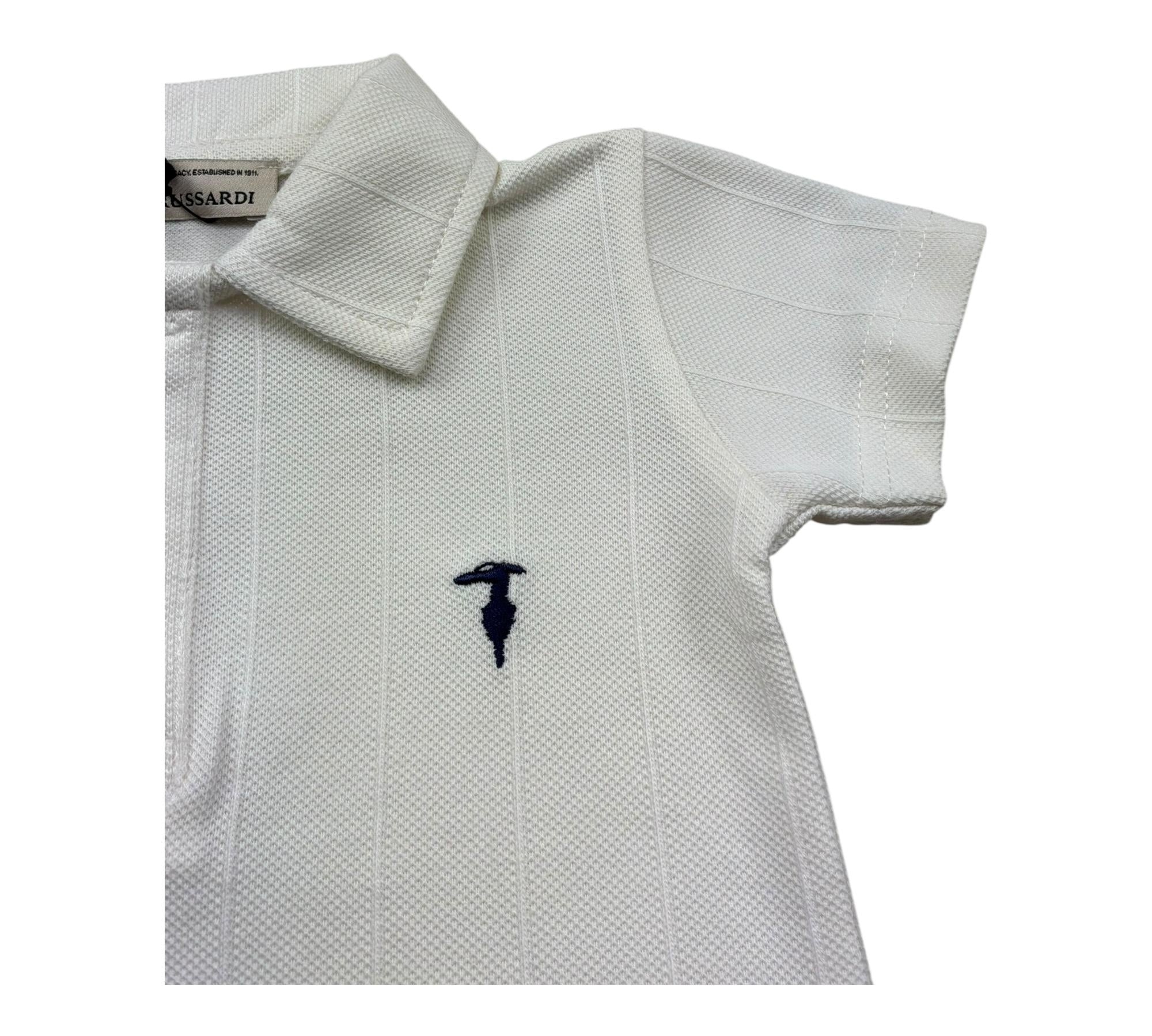 Trussardi Polo Mezza Manica Tinta Unita per Neonato TIP26096PO BIANCO TRUSSARDI 