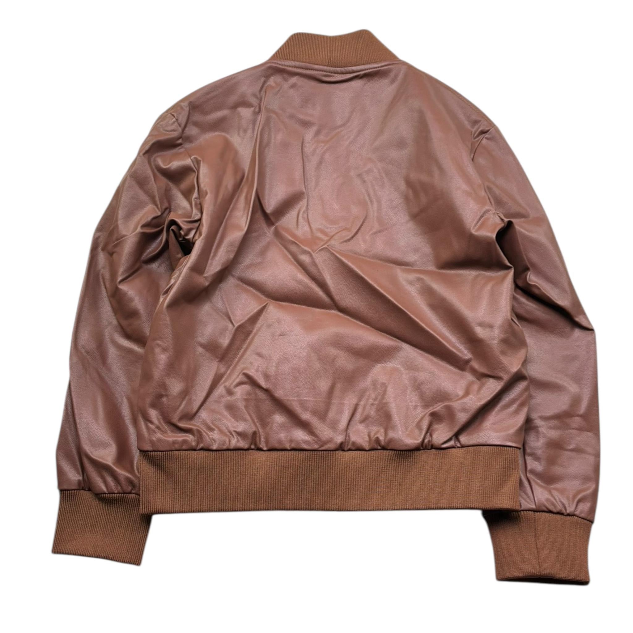 Trussardi Giubbino In Ecopelle Tinta Unita con Zip per Bambino TBP26123GB MARRONE TRUSSARDI 