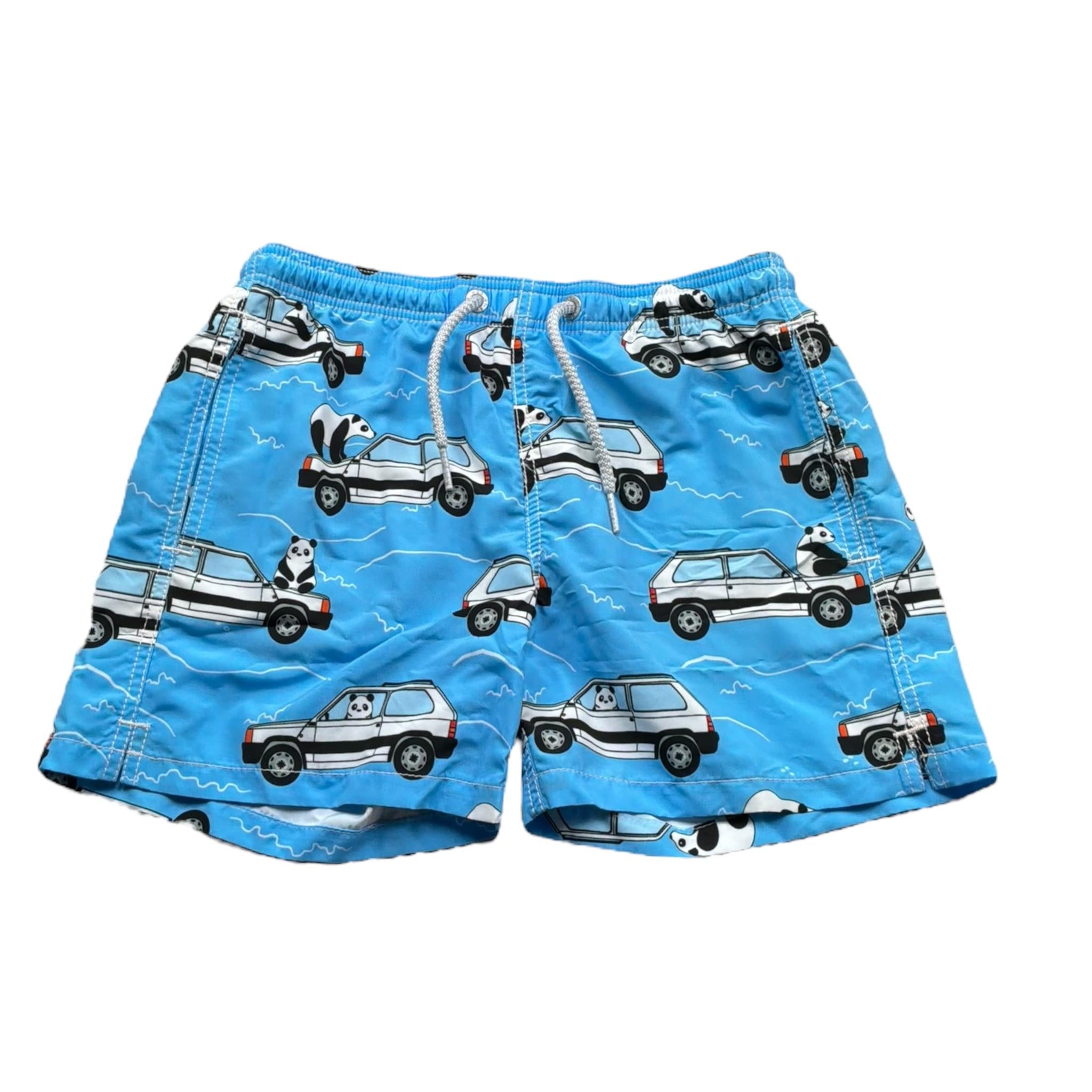 Saint Barth Costume Modello Boxere Tinta Unita con Stampa  per Neonato PANDAN AZZURRO SAINT BARTH 