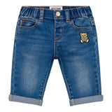 MOSCHINO jeans tinta unita con elastico in vita Blu per Neonato MUP059XX BLU MOSCHINO 