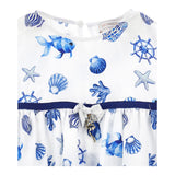 Monnalisa Camicia Tinta Unita con Fantasia per Neonata 11C303N BIANCO MONNALISA 