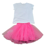 Daga Collection Completo Gonna con Tulle-T-Shirt Tinta Unita  per Bambina M10130 BIANCO DAGA COLLECTION 