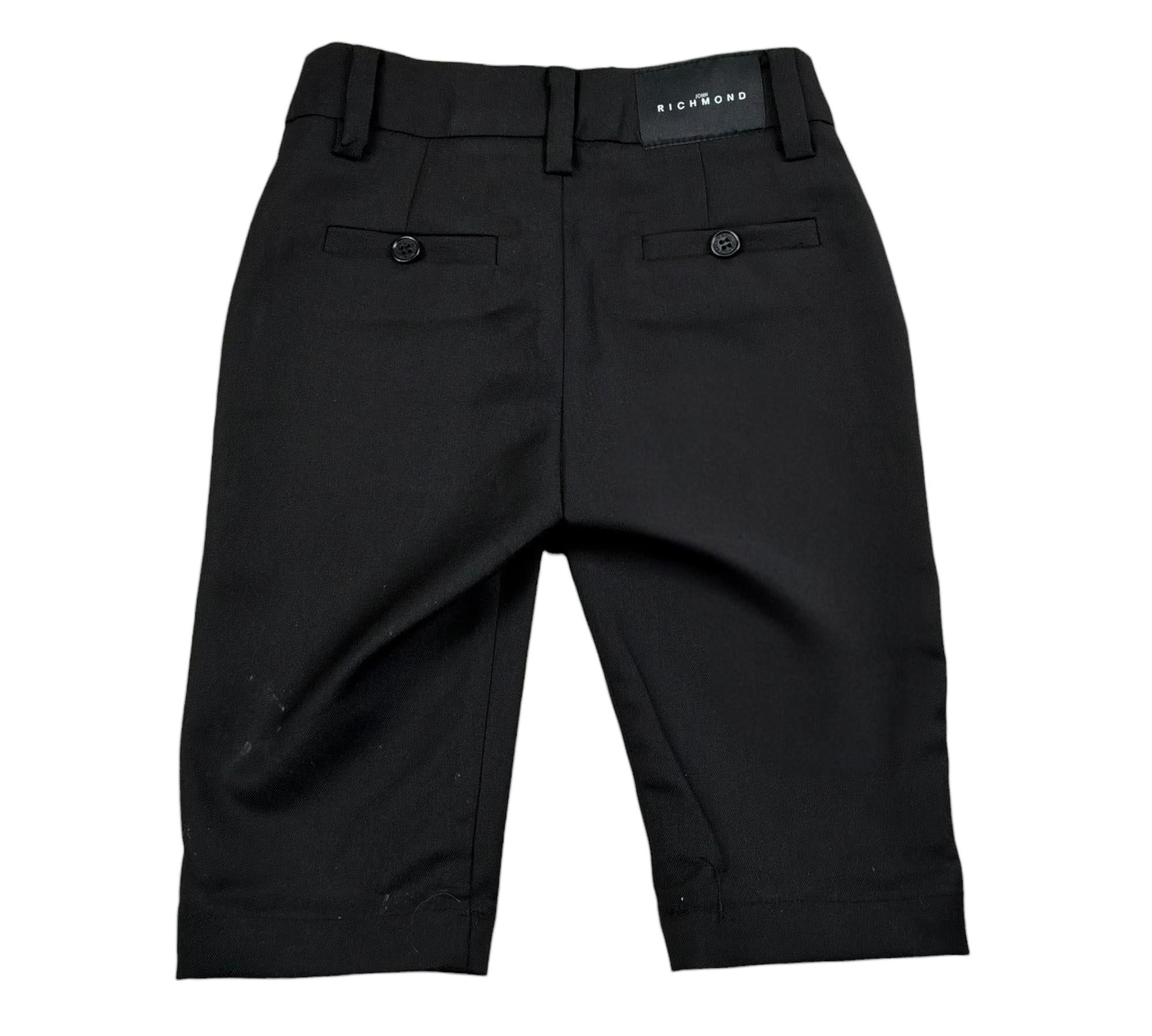 John Richmond Pantalone Tinta Unita con Girovita Regolabile per Neonato RIP26118PA NERO JOHN RICHMOND 