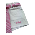 Saint Barth Short Tinta Unita con Cinturino per Bambina KIKOJR BIANCO SAINT BARTH 