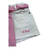 Saint Barth Short Tinta Unita con Cinturino per Bambina KIKOJR BIANCO SAINT BARTH 