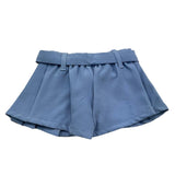 M+E' Short Tinta Unita con Cinturino Azzurro per Neonata