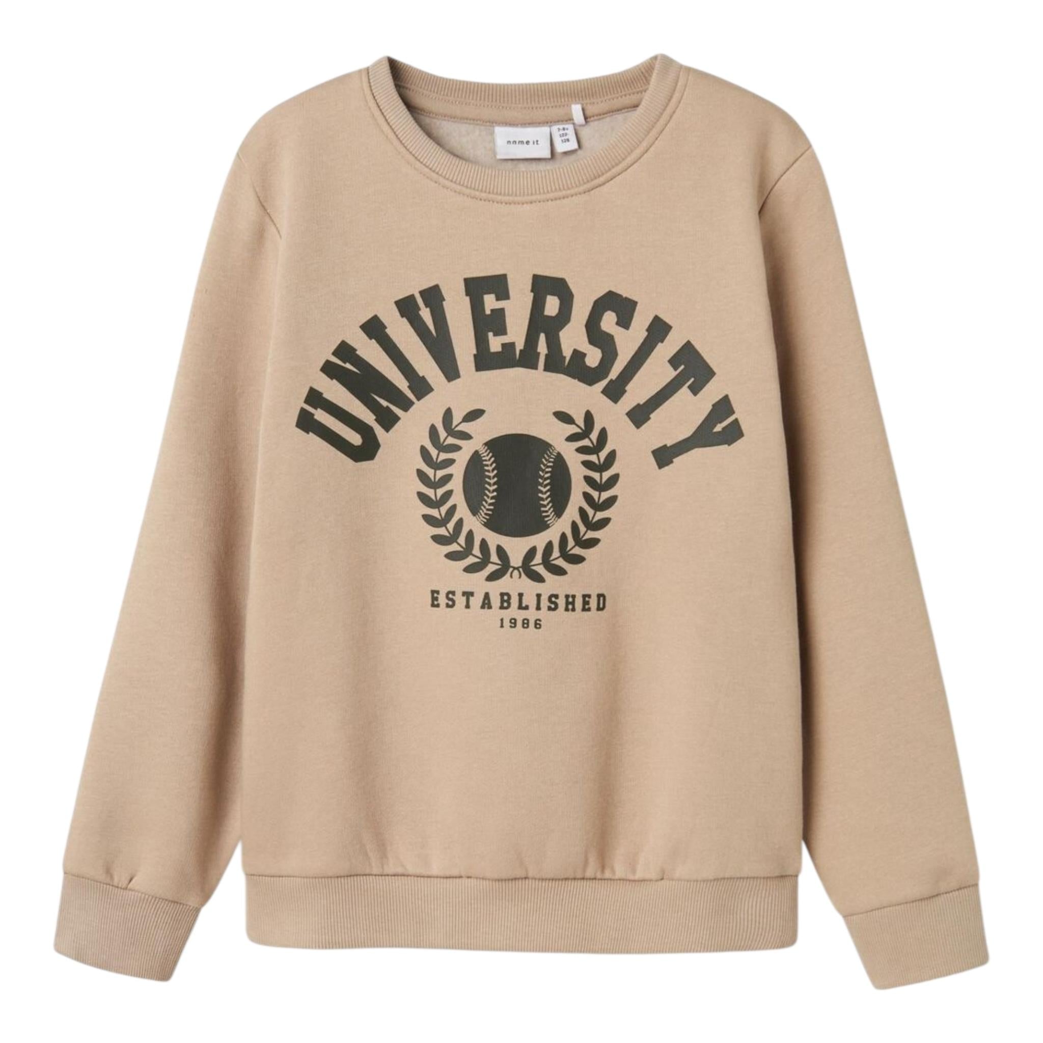 NAME.IT felpa chiusa girocollo tinta unit con logo Fango per Bambino 13227980 FANGO NAME.IT 