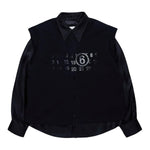 MAISON MARGIELA camicia manica lunga tinta unita con logo Nero per Bambino M60657 NERO MAISON MARGIELA 